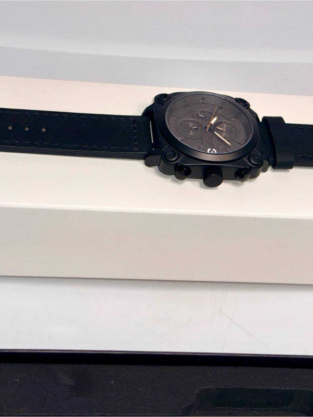 Wilsons Leather Black Men's Square Chronograph Watch - Picture 3 of 5